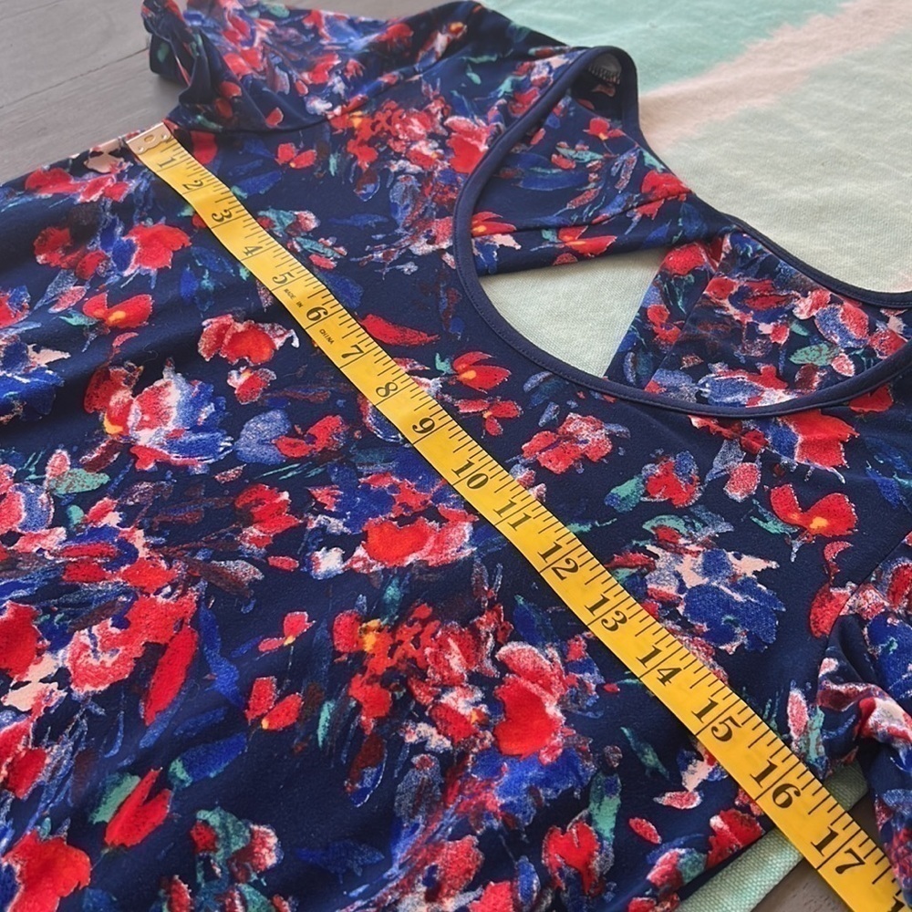 Cuddl Duds Flexwear Floral Shark Bite Hem Midi Dress Size PS - Picture 11 of 12